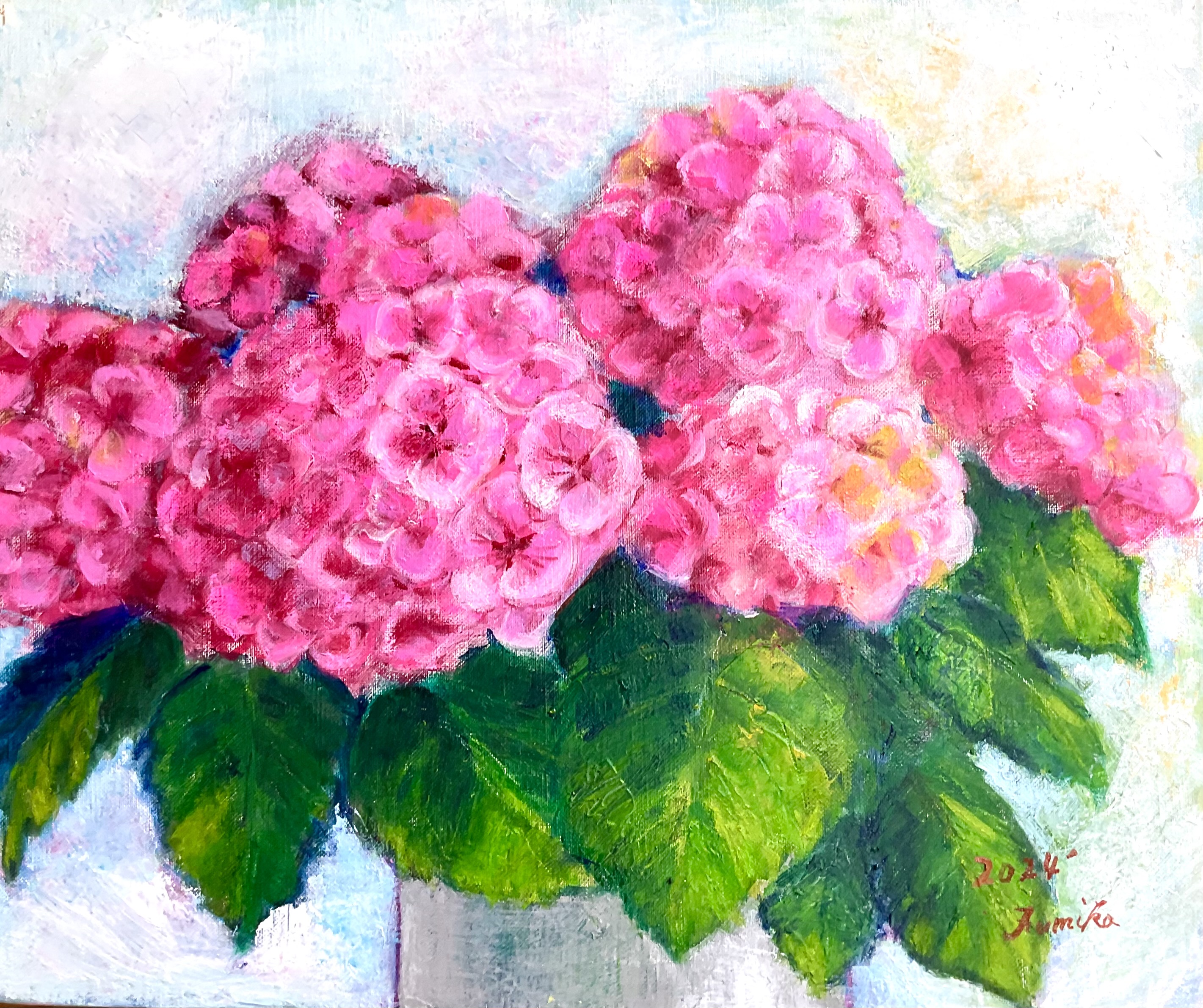 あじさい　油彩